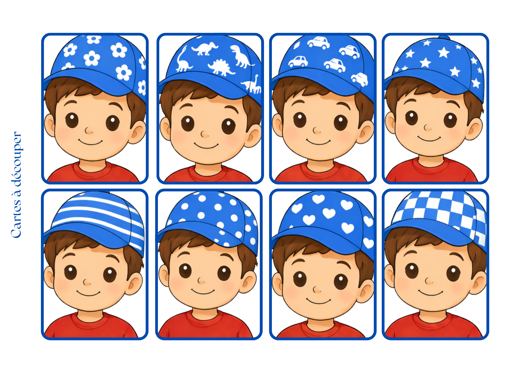 Compréhension de phrases simples : Les Casquettes