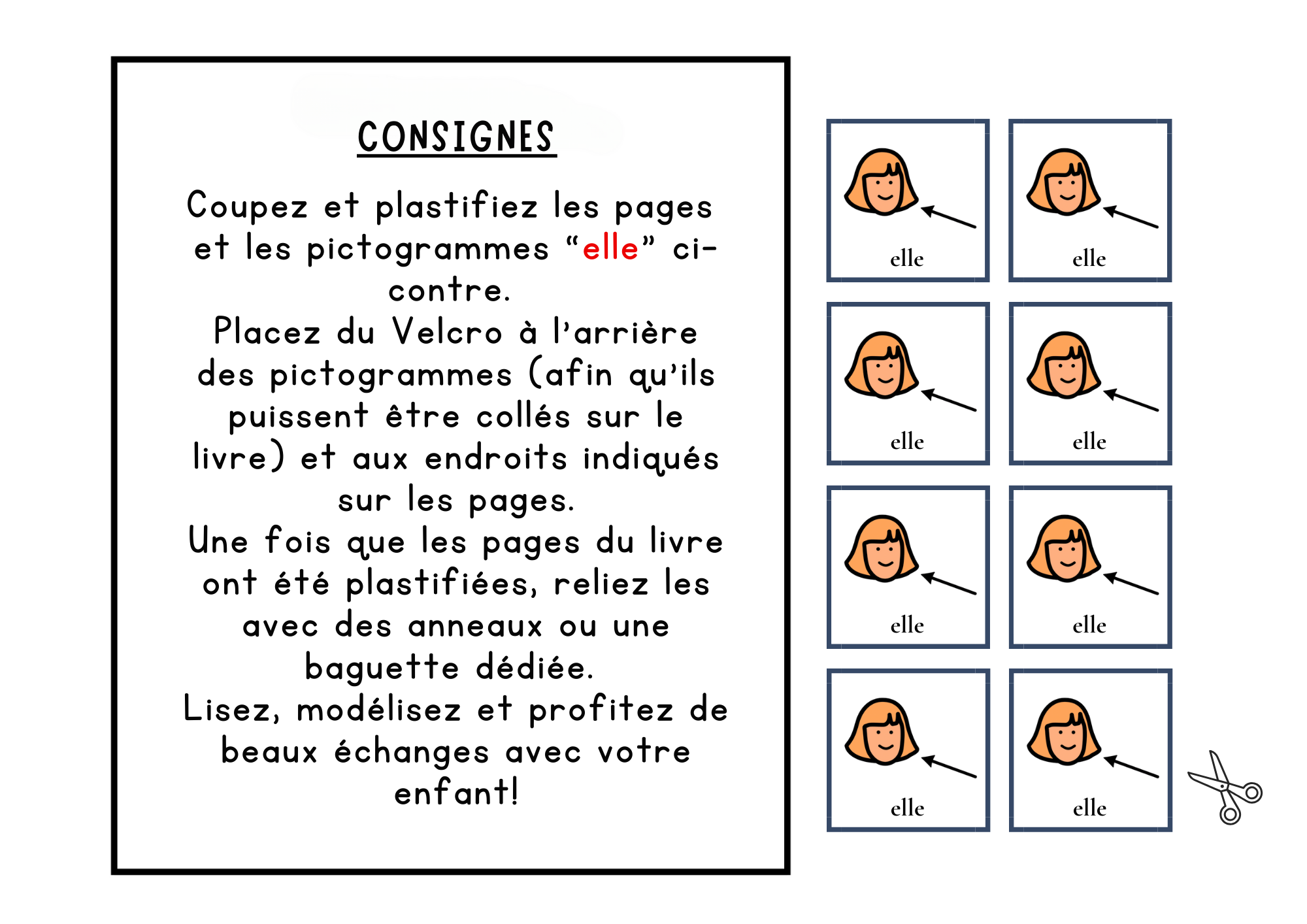 Livre Adapté CAA, Les pronoms "il" et "elle"