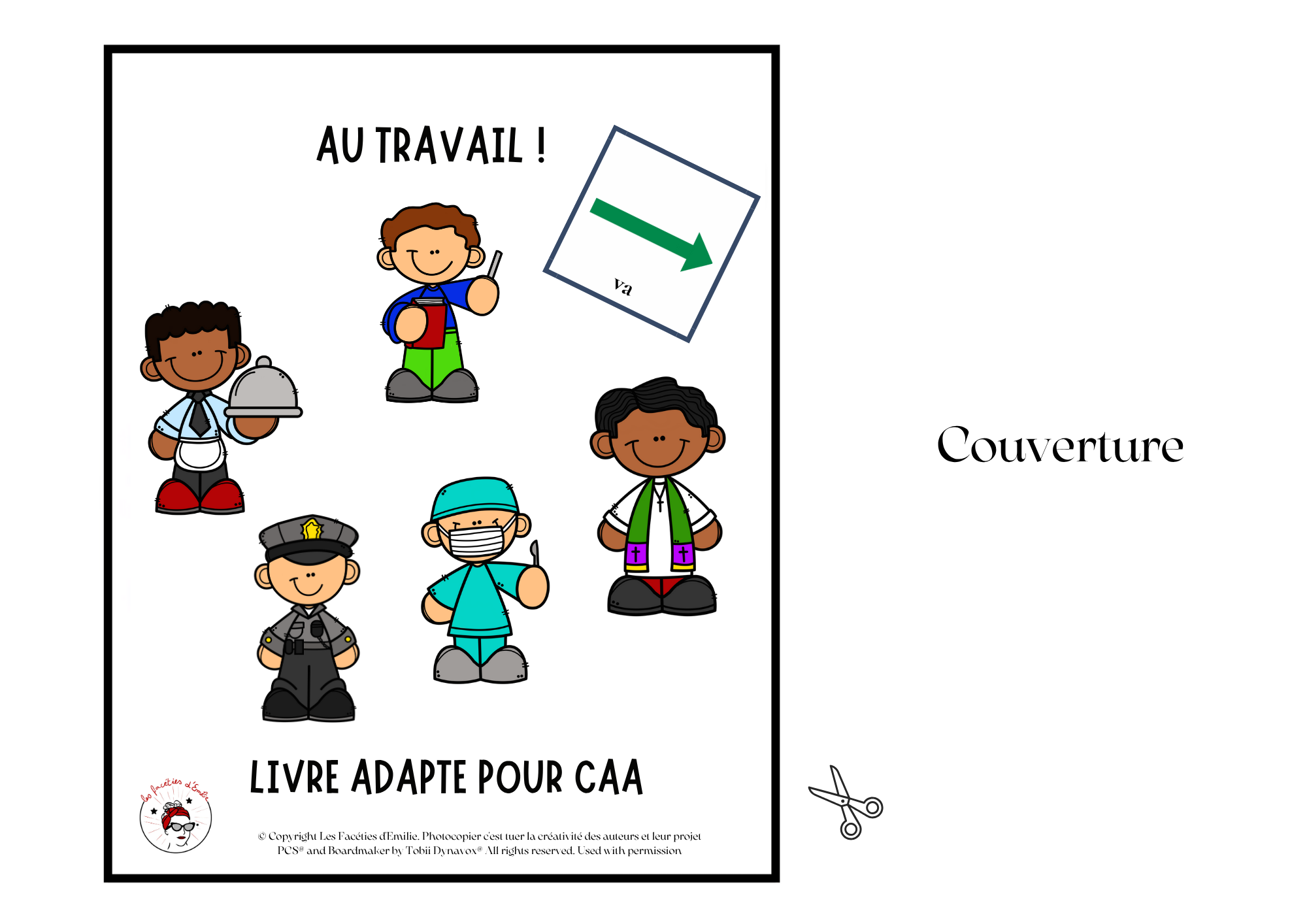 Ensemble de 4 Livres adaptés à la CAA, mot de base "ALLER"