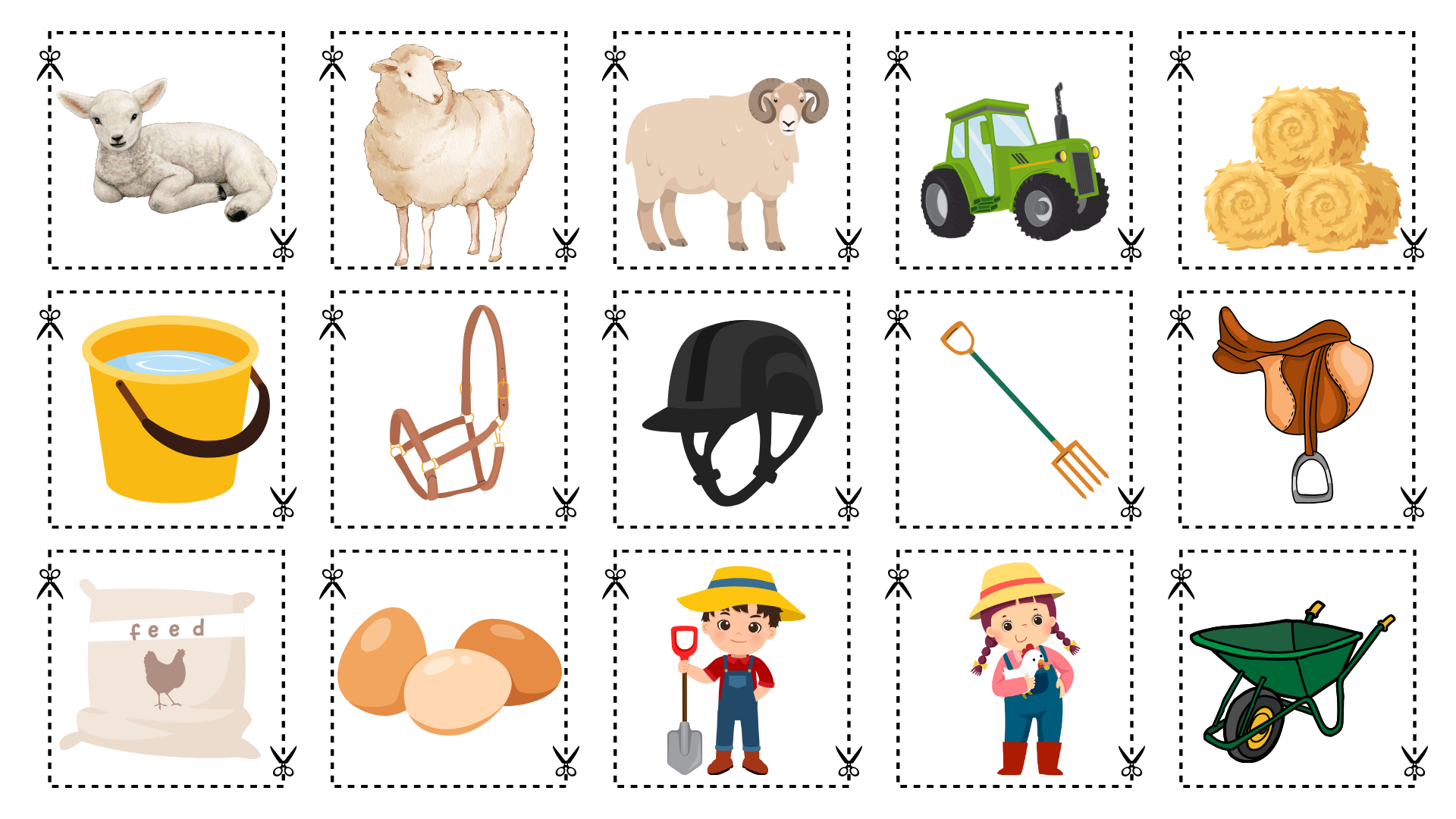 Les familles des animaux La ferme