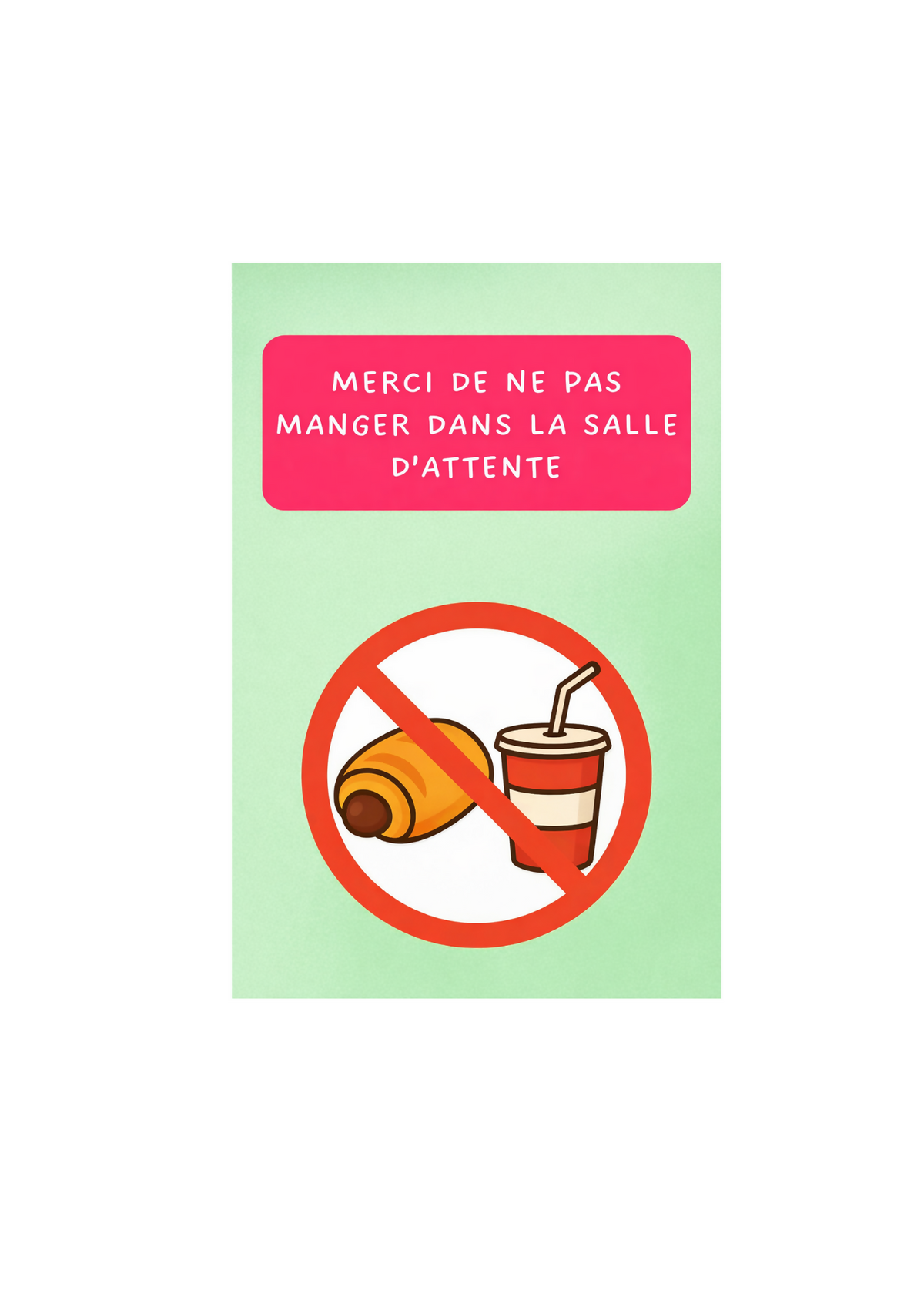 Affiche "ne pas manger" offerte
