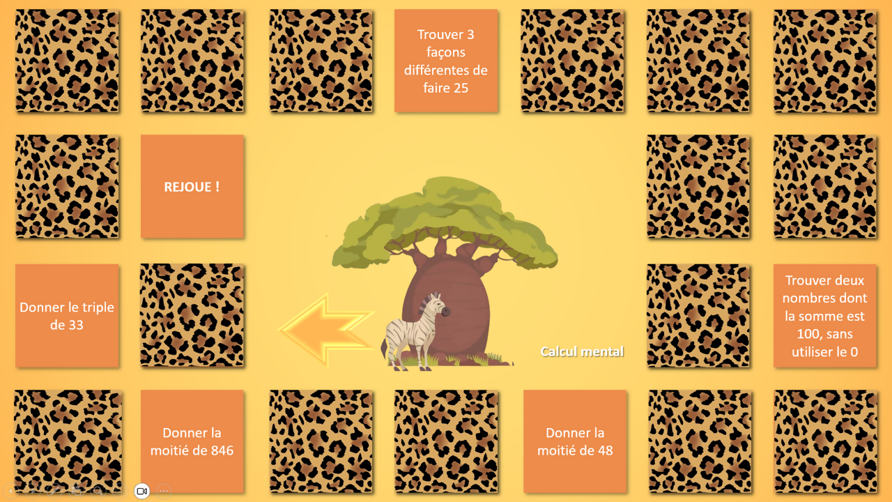 🎲 Parcours dans la savane