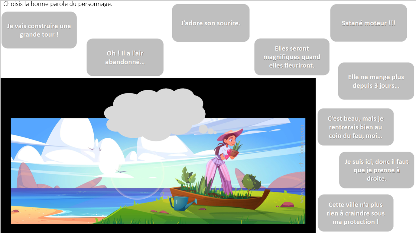 Dans ma bulle - adaptation en diaporama à choix multiple
