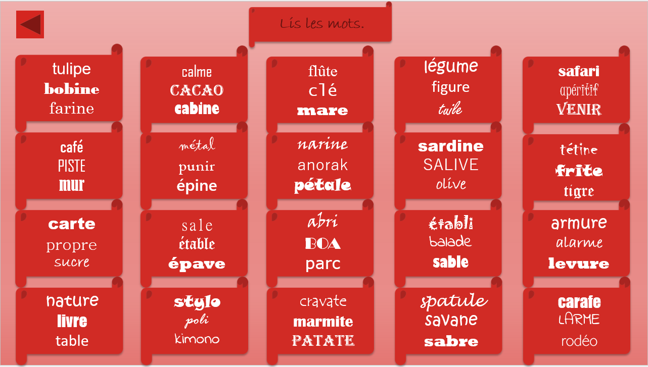 Lecture et jeux de mots au château