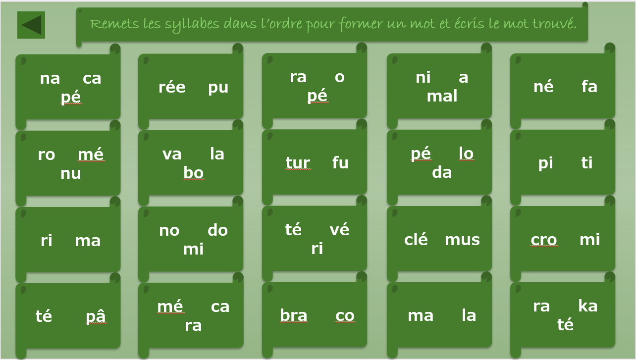 Lecture et jeux de mots au château