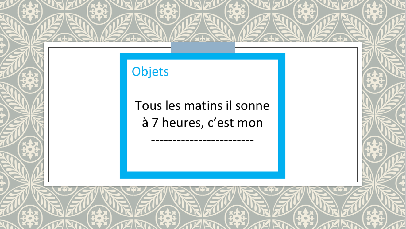 La boîte à évocation de Valérie