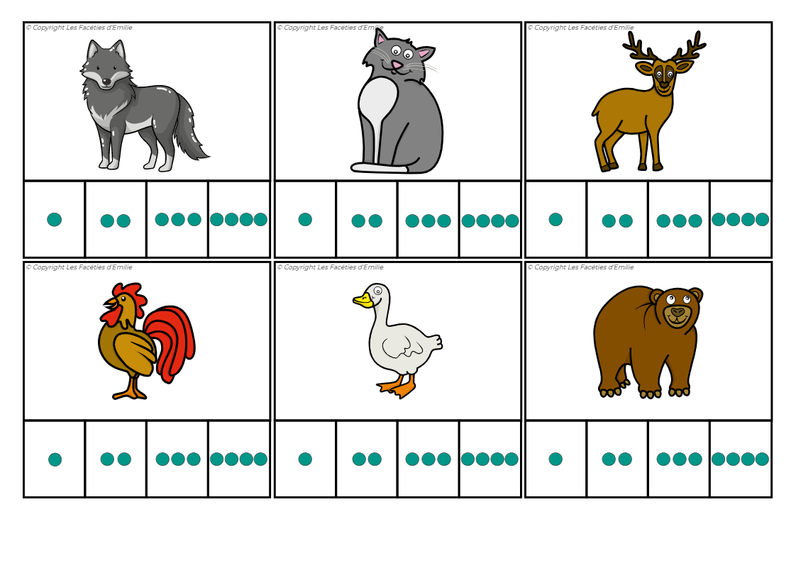Phonologie : Task Box Cartes à Pince compter les Syllabes