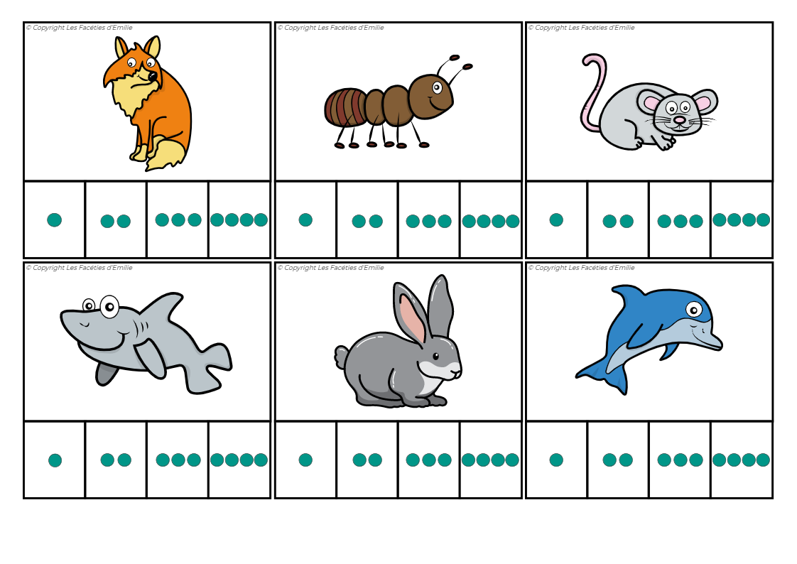 Phonologie : Task Box Cartes à Pince compter les Syllabes