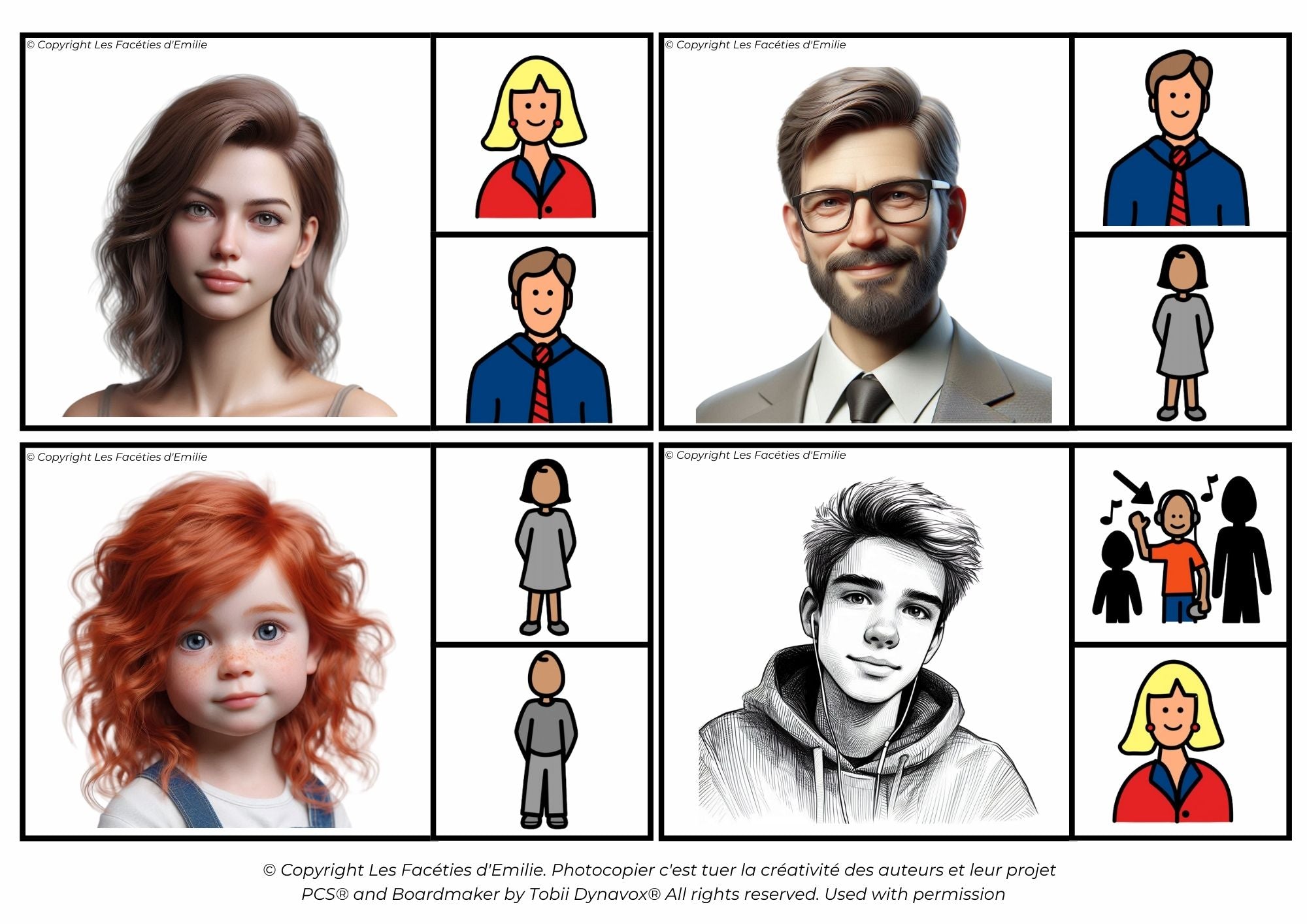 Cartes à Pince, thème des Personnes