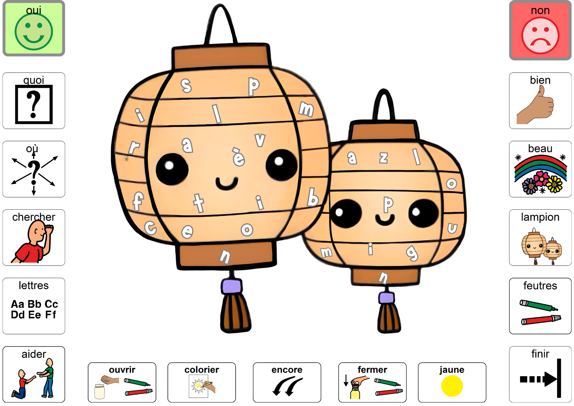 Littératie et CAA : thème des guirlandes lumineuses