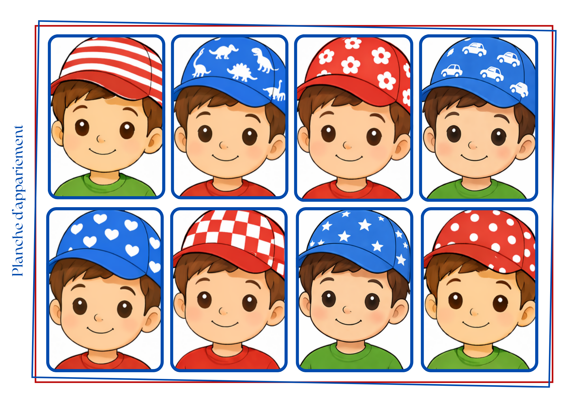 Compréhension de phrases simples : Les Casquettes