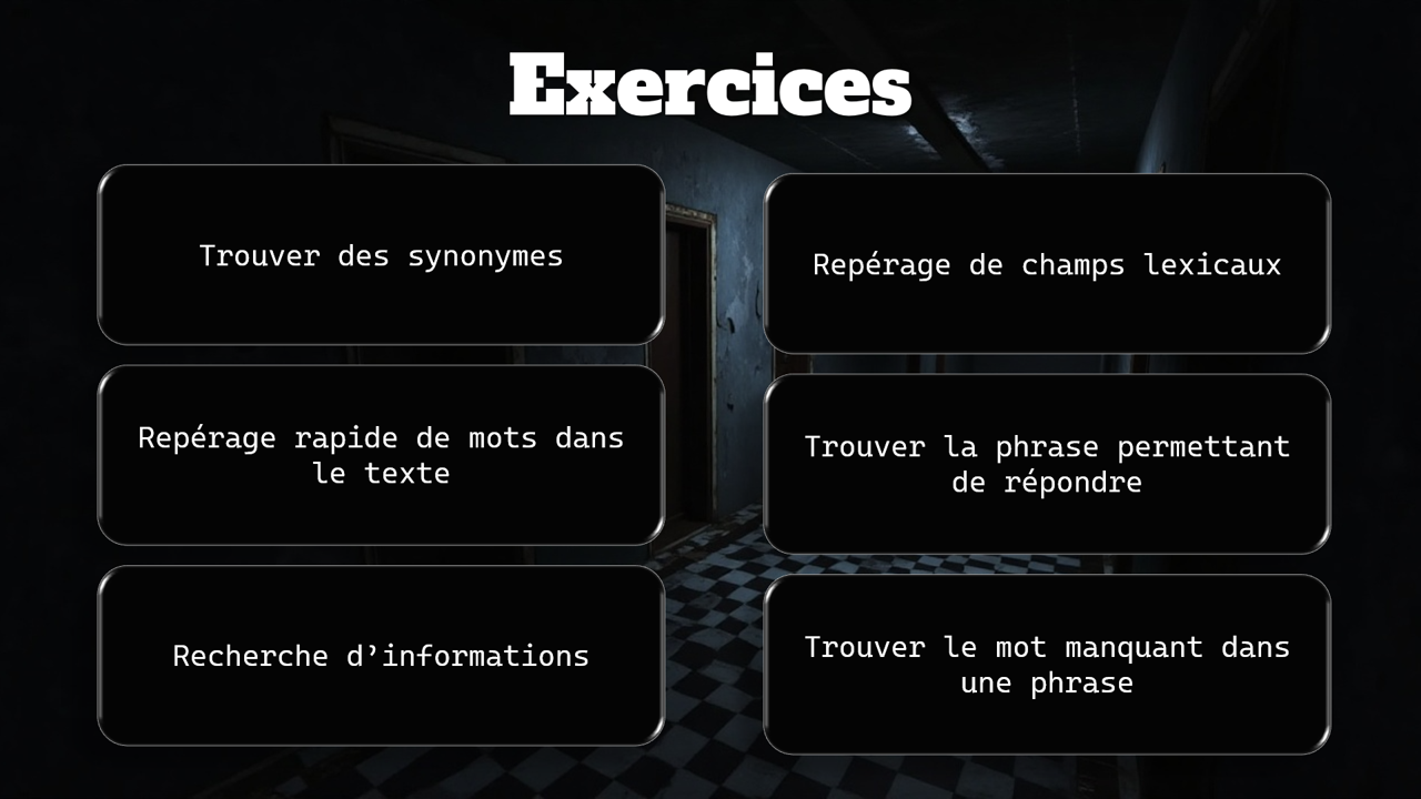 Exercice de compréhension de texte pour adolescents