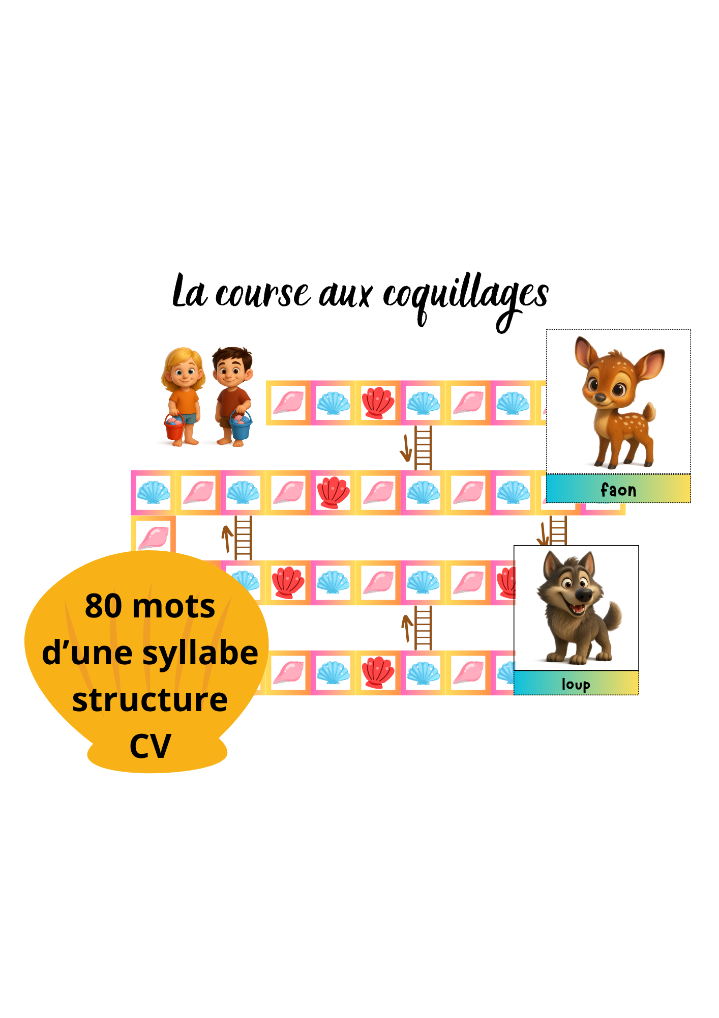 la course aux coquillages - mots de 1 syllabe