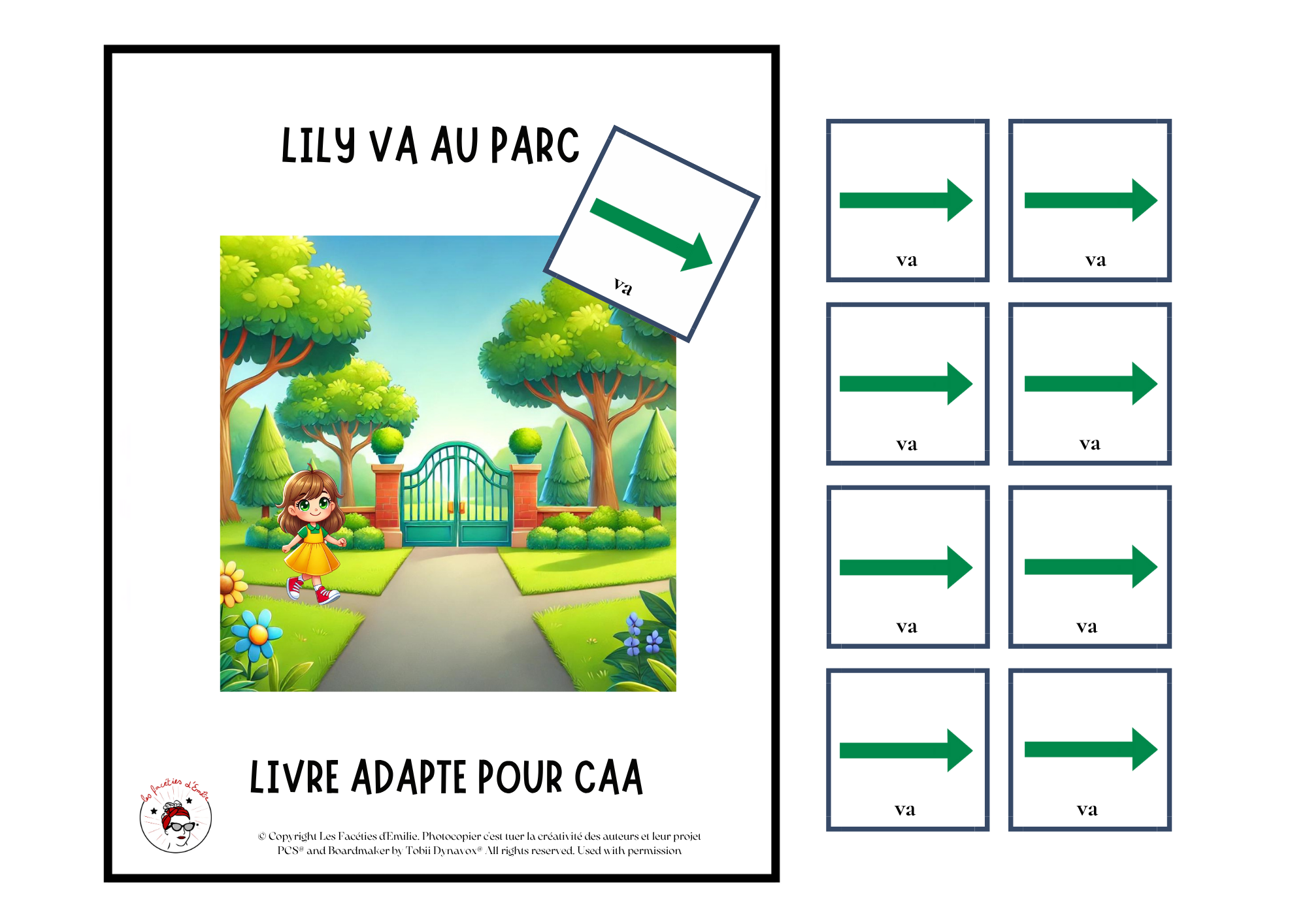 Ensemble de 4 Livres adaptés à la CAA, mot de base "ALLER"
