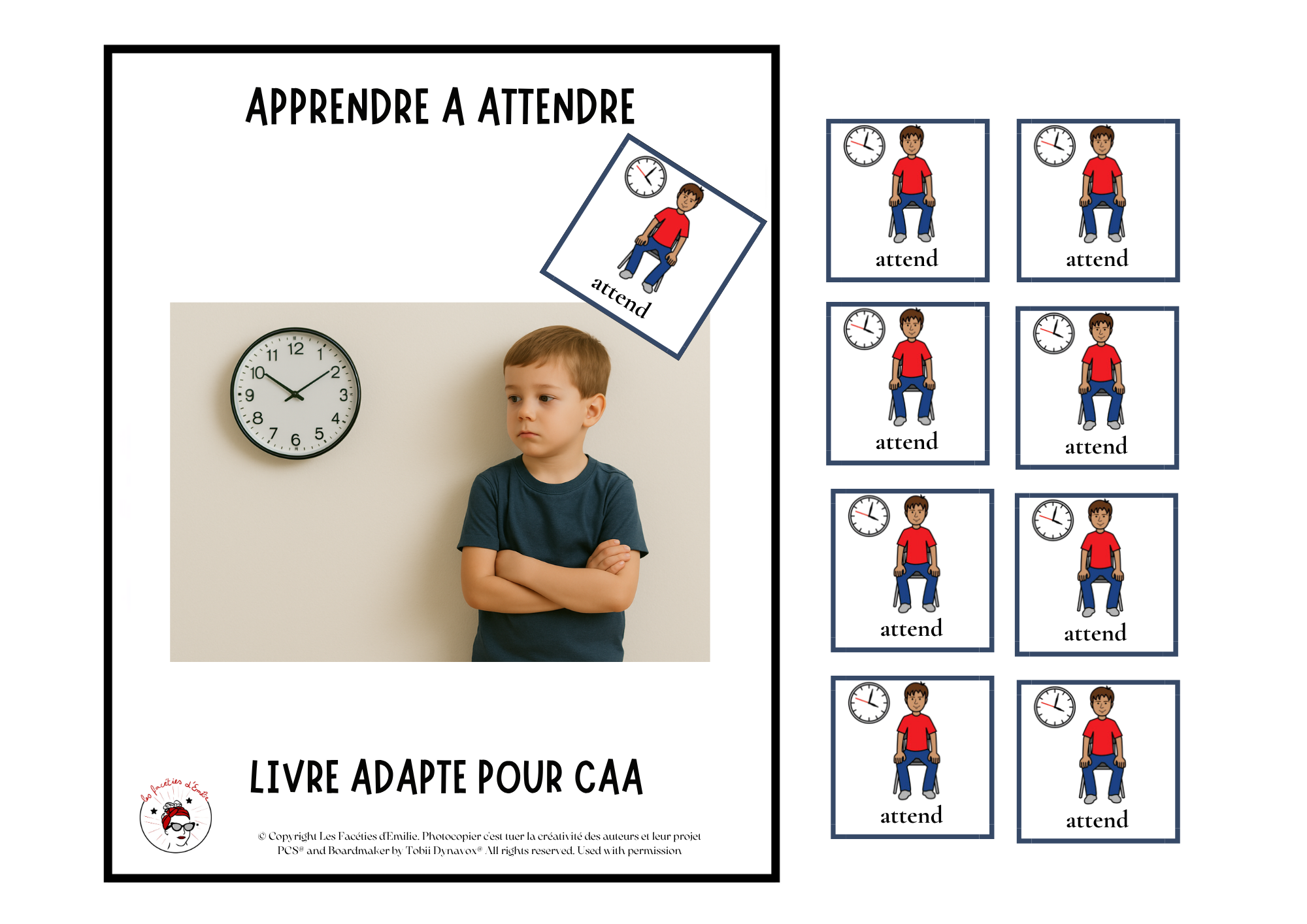 Livre adapté en CAA Mot de Base "Attendre"