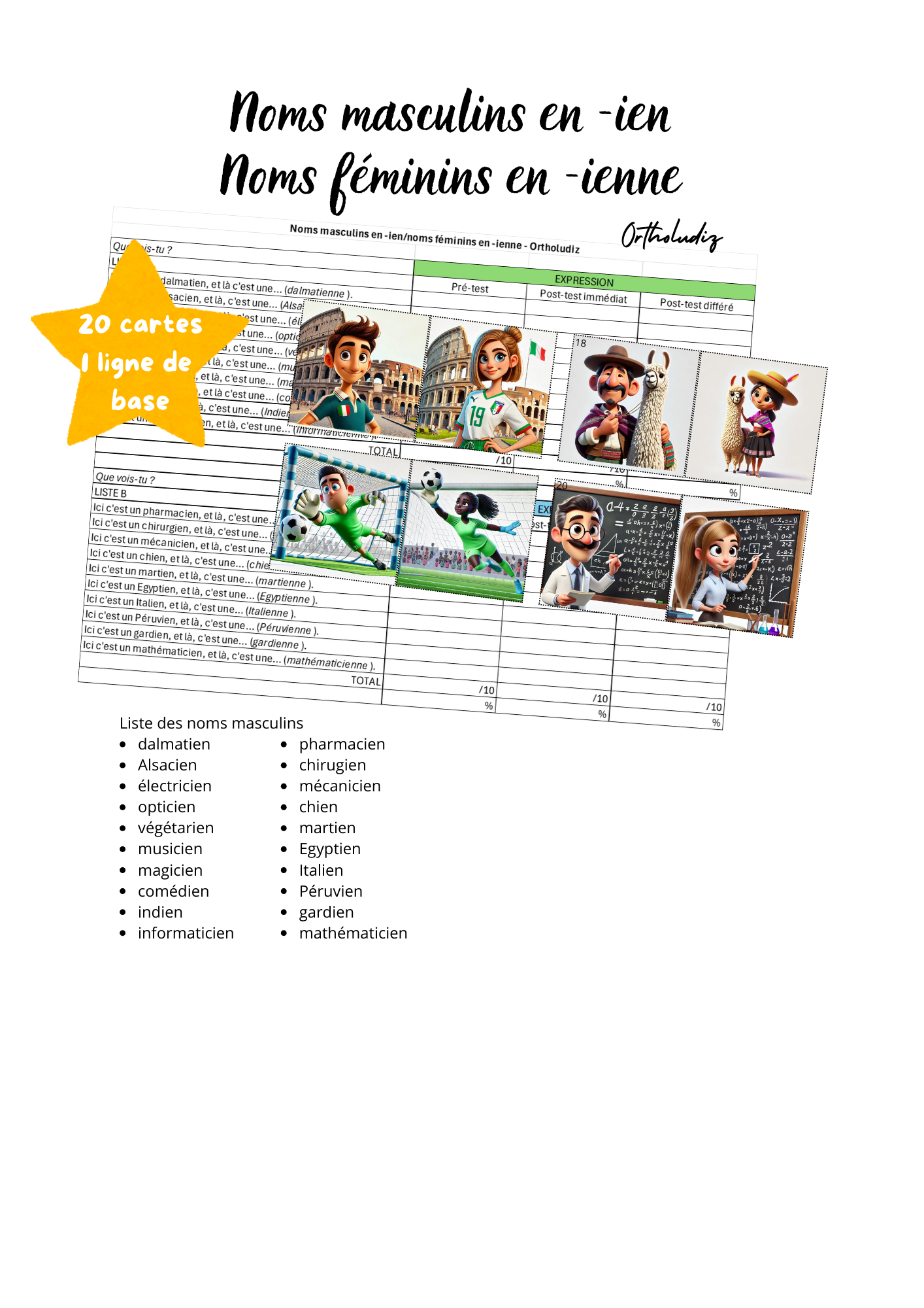 Noms masculins en -ien/noms féminins en -ienne