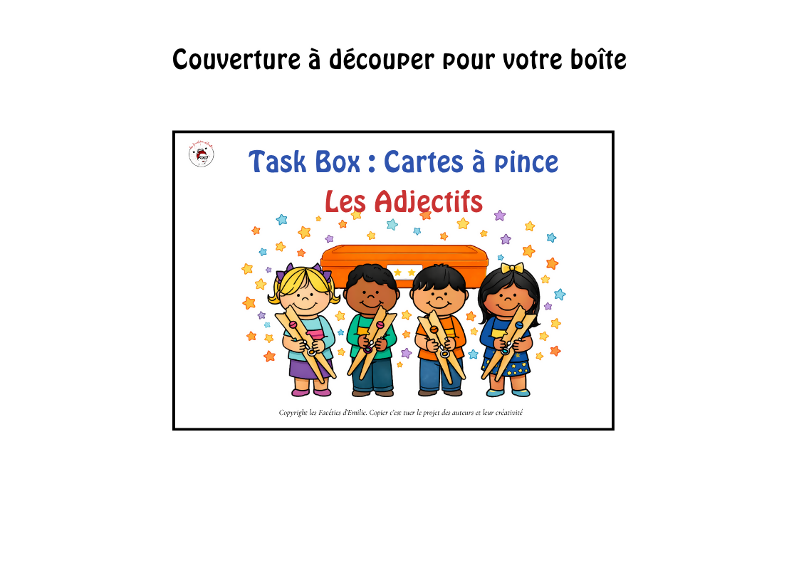Cartes à Pince des Adjectifs