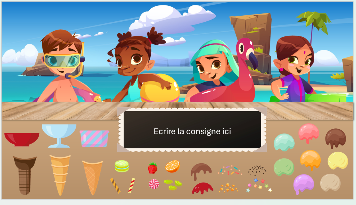 Scènes à compléter : qui veut une glace ?