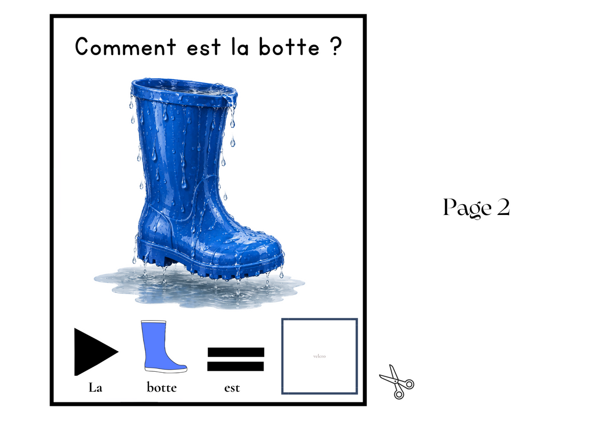 Livre Adapté en CAA, Adjectif "mouillée"