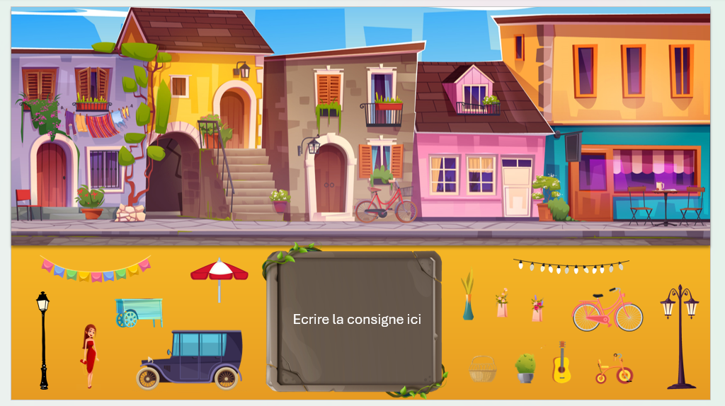 Scènes à compléter : Un village typique