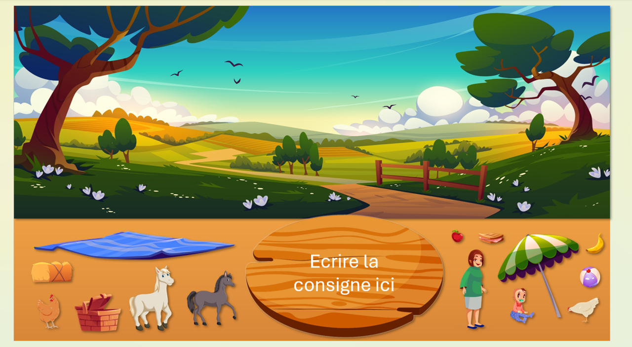 Scènes à compléter : pique-nique à la campagne