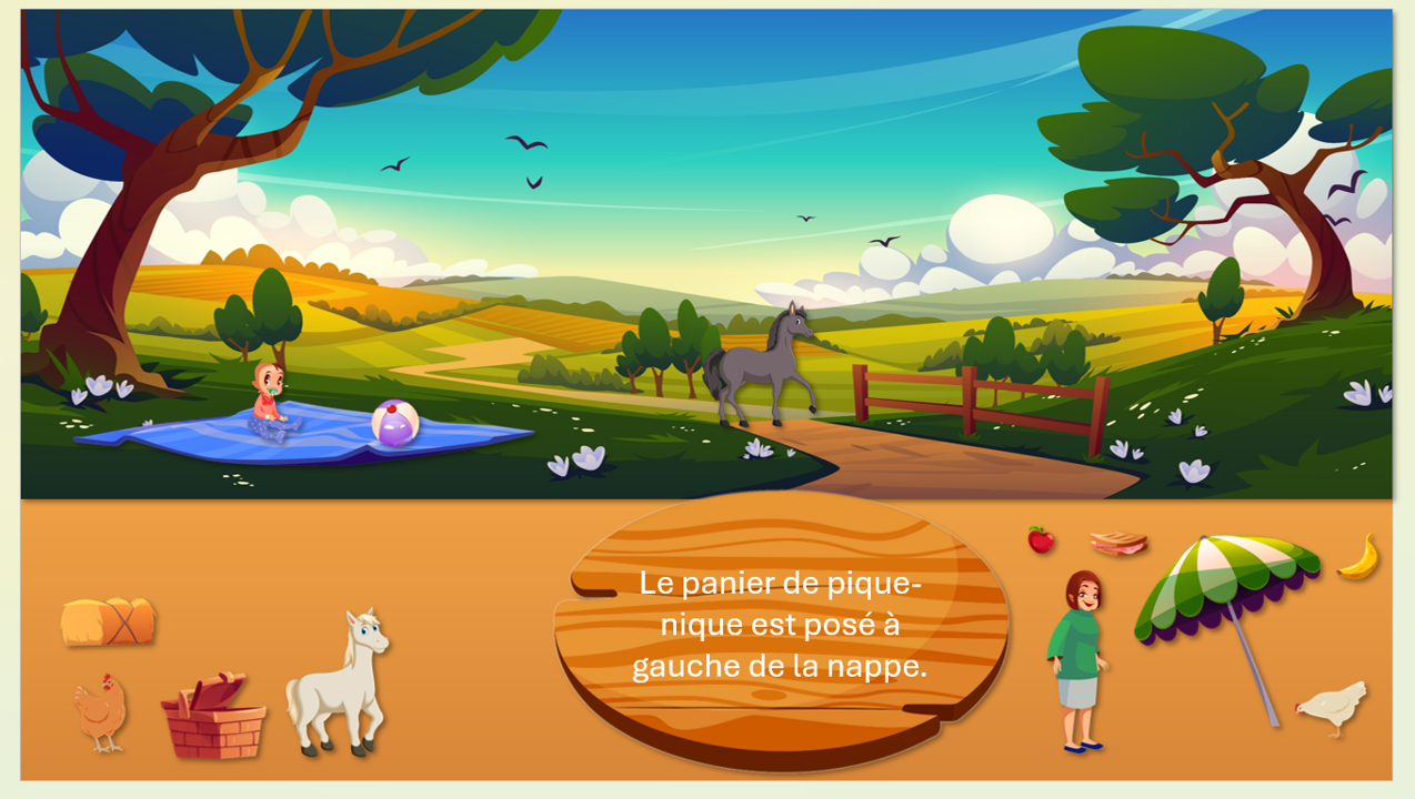 Scènes à compléter : pique-nique à la campagne