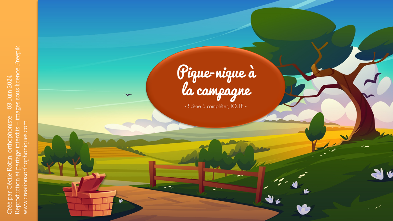 Scènes à compléter : pique-nique à la campagne