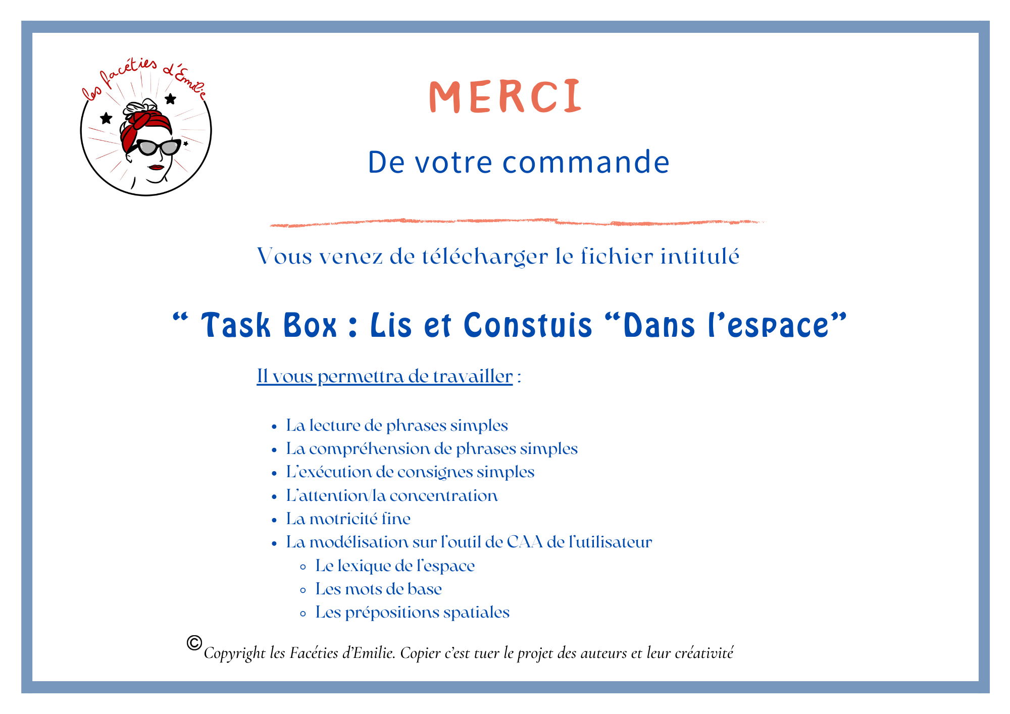 Task Box Lis et Construis "Dans l&