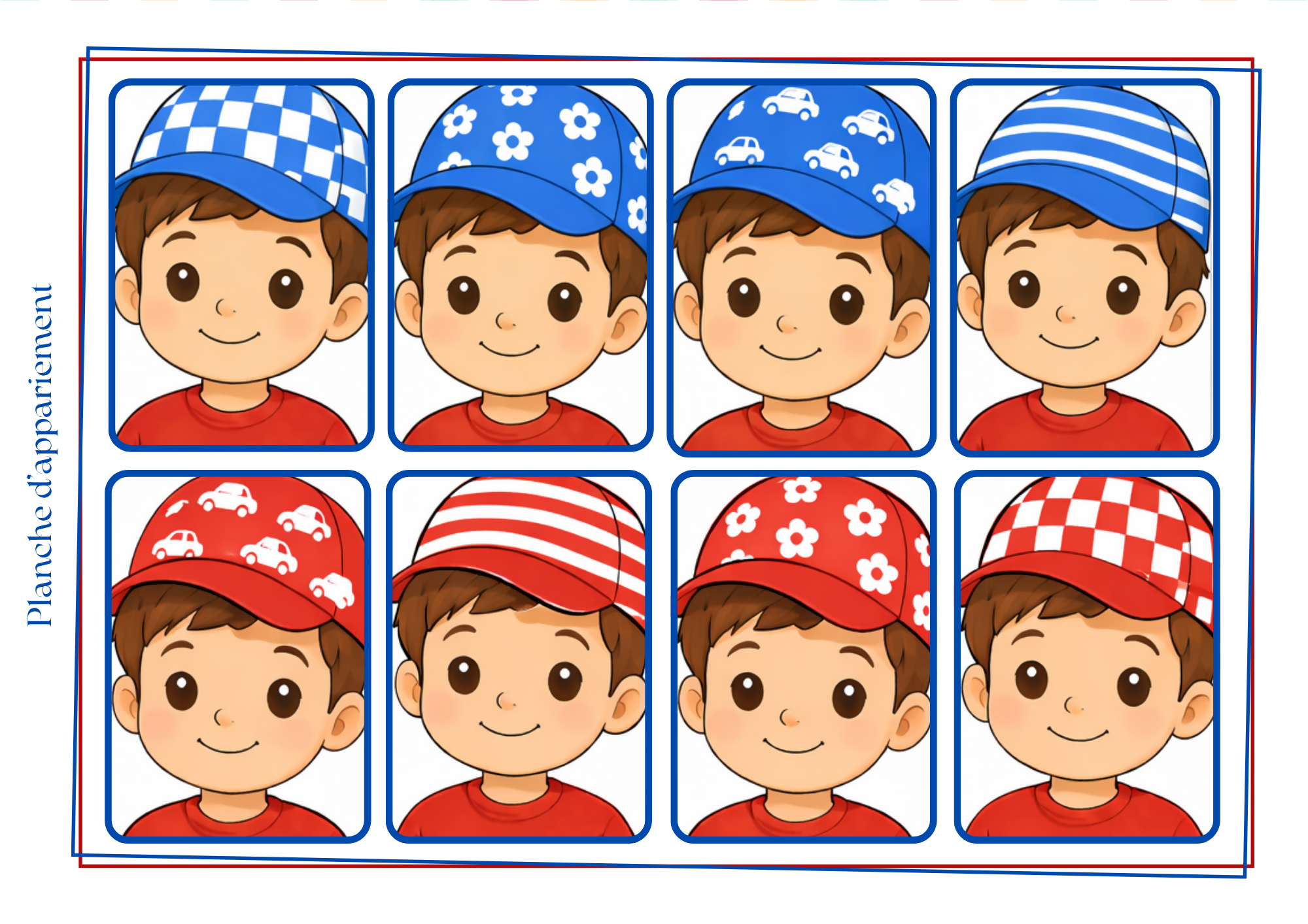 Compréhension de phrases simples : Les Casquettes