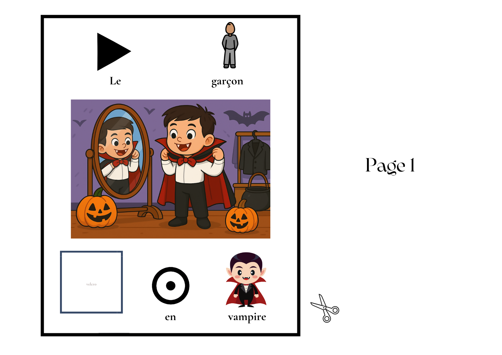 Livre Adapté en CAA, Verbe "se déguise" Thème Halloween