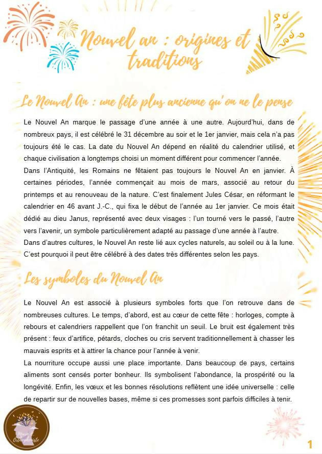 Nouvel an : origine et traditions