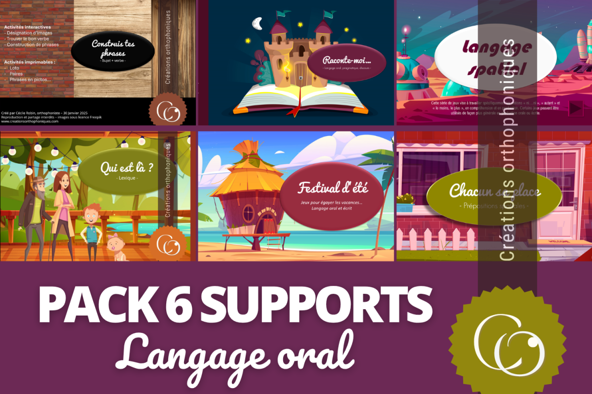 PACK 6 supports Langage oral