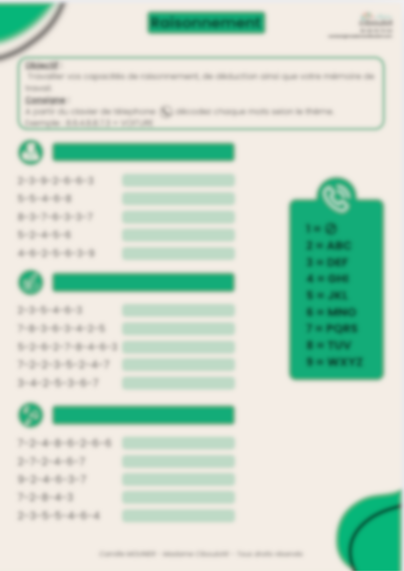 LE TÉLÉPHONE - RAISONNEMENT