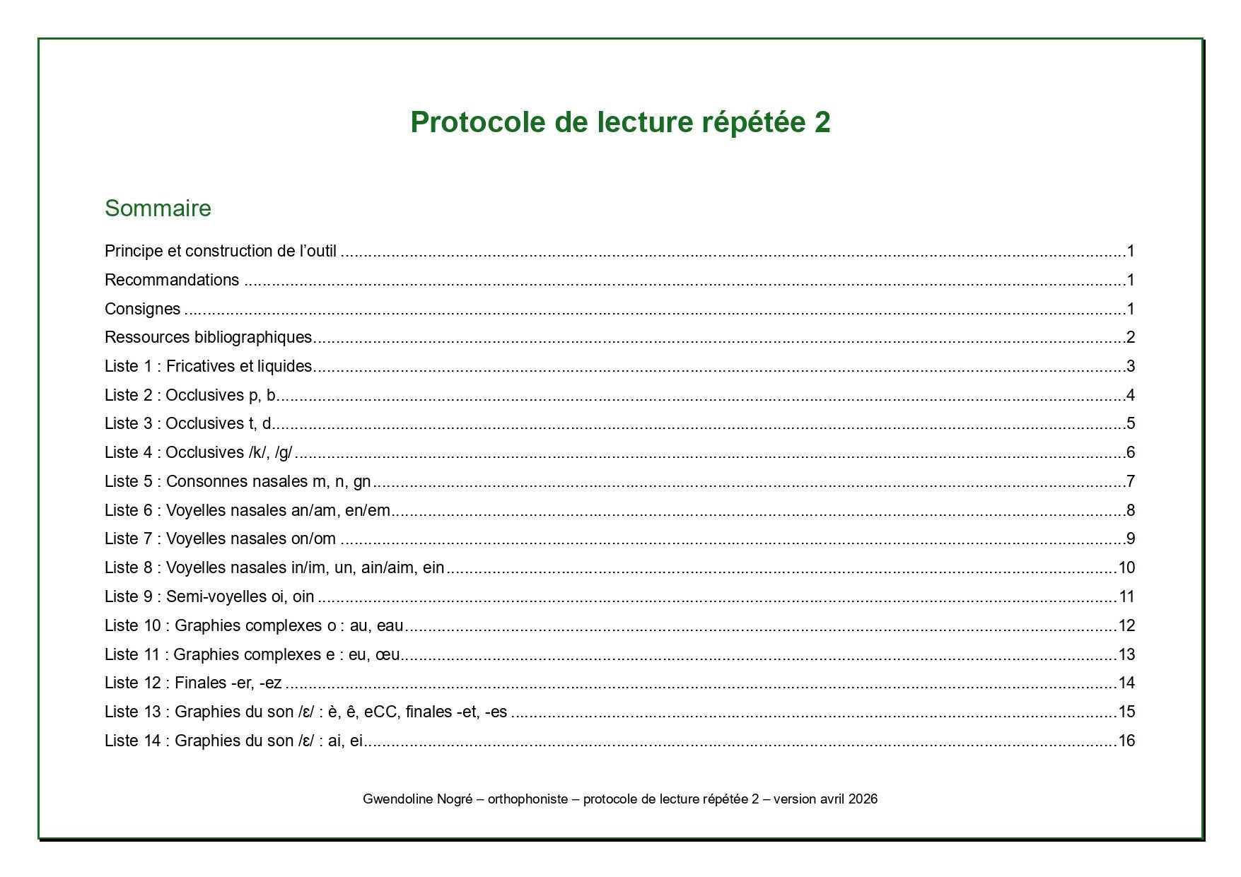 Protocole de lecture répétée 2