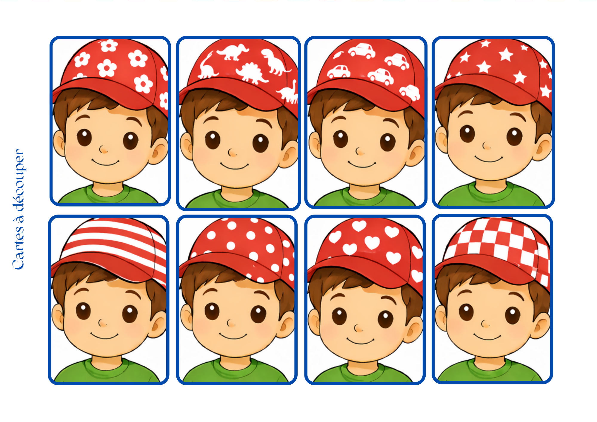 Compréhension de phrases simples : Les Casquettes