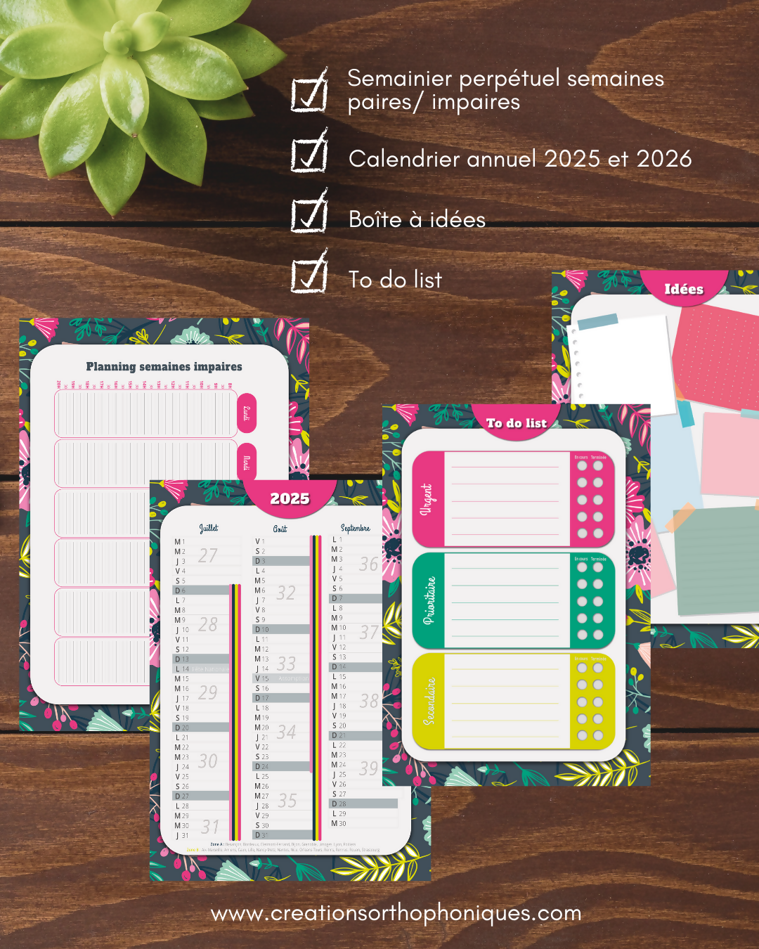 Agenda semainier 2026