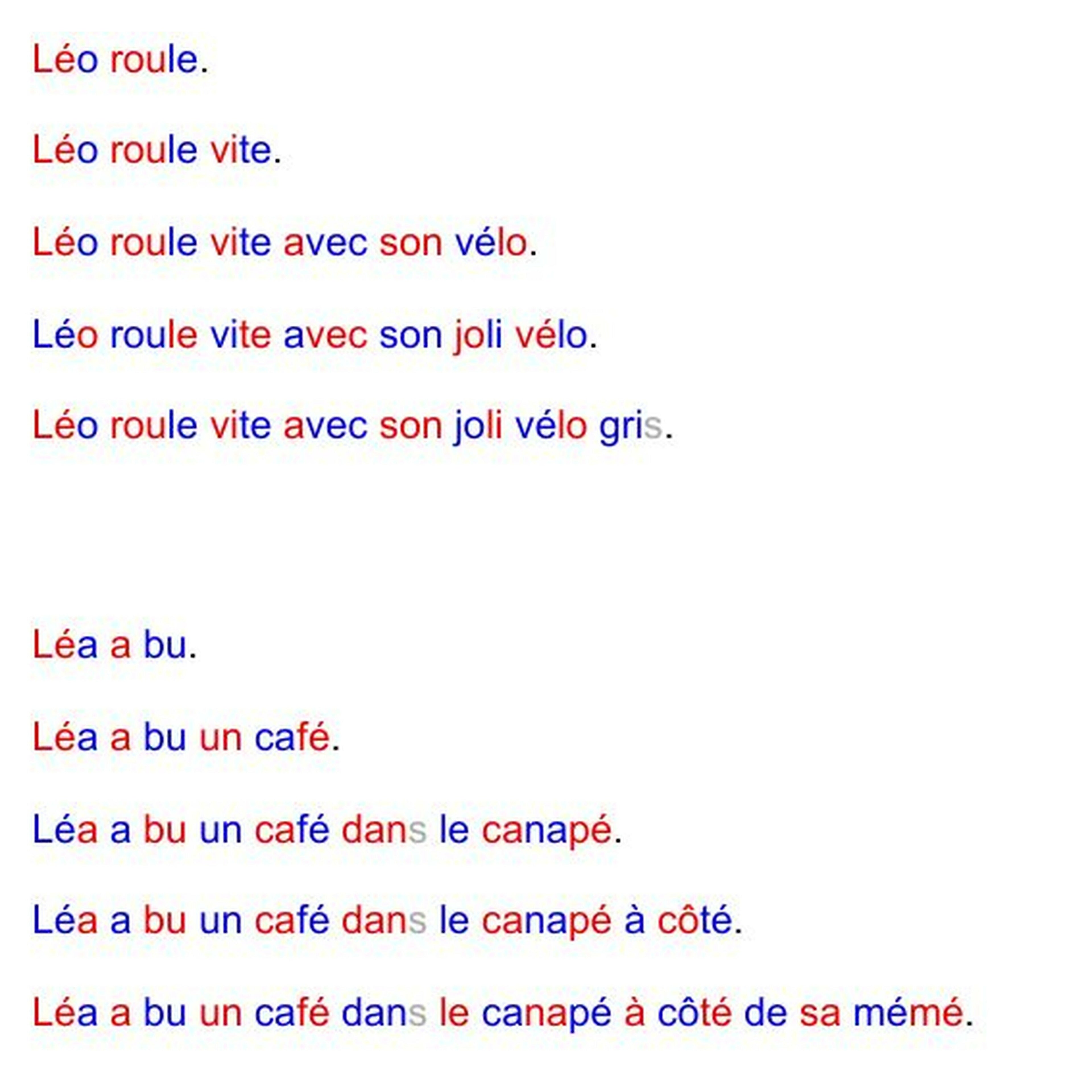 Phrases en pyramide - son "é"