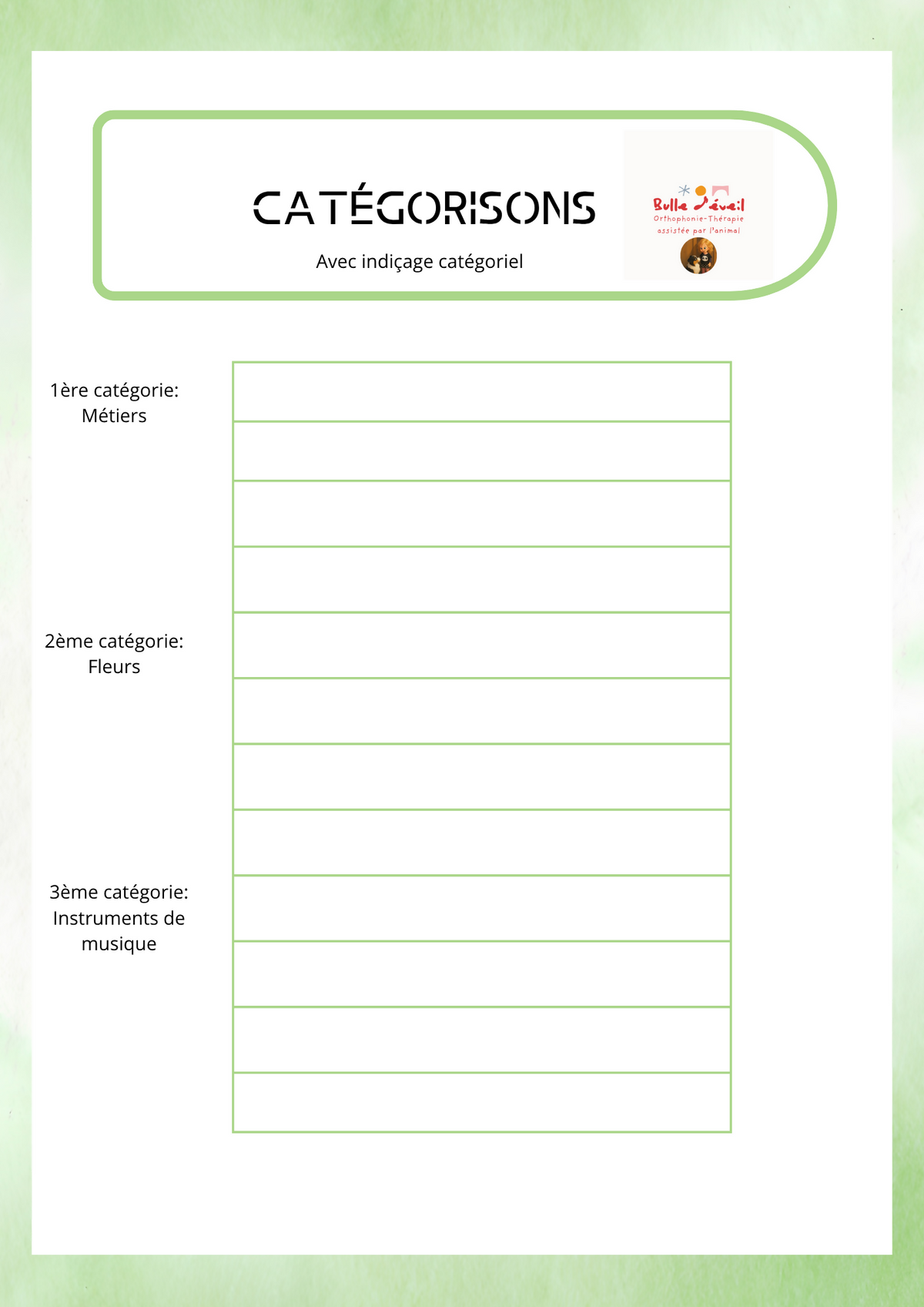 Catégorisons