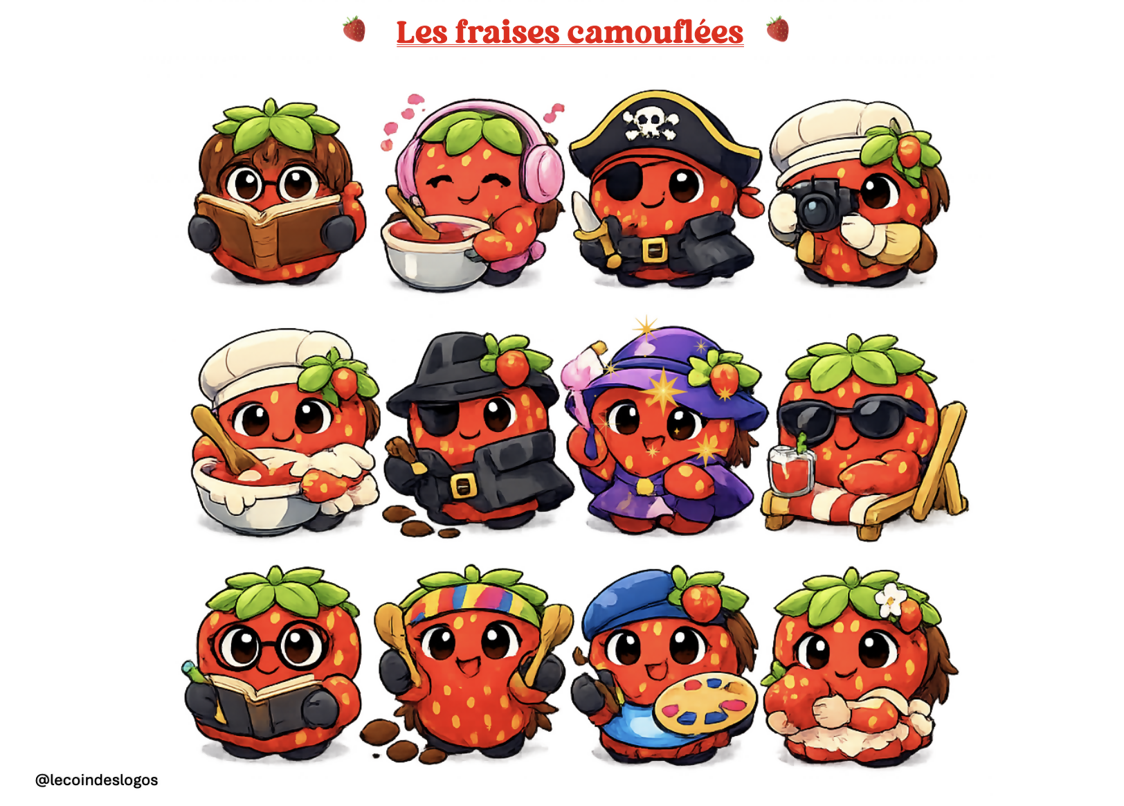 Les fraises camouflées