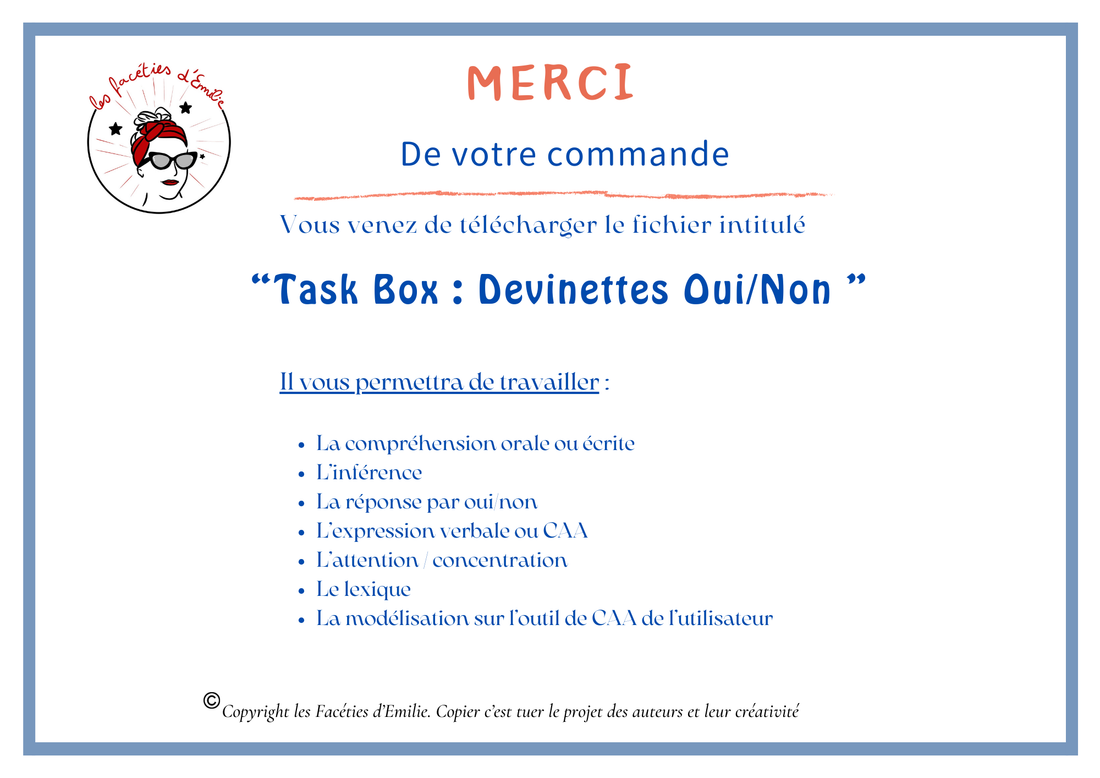 Task Box Devinettes Oui/ Non
