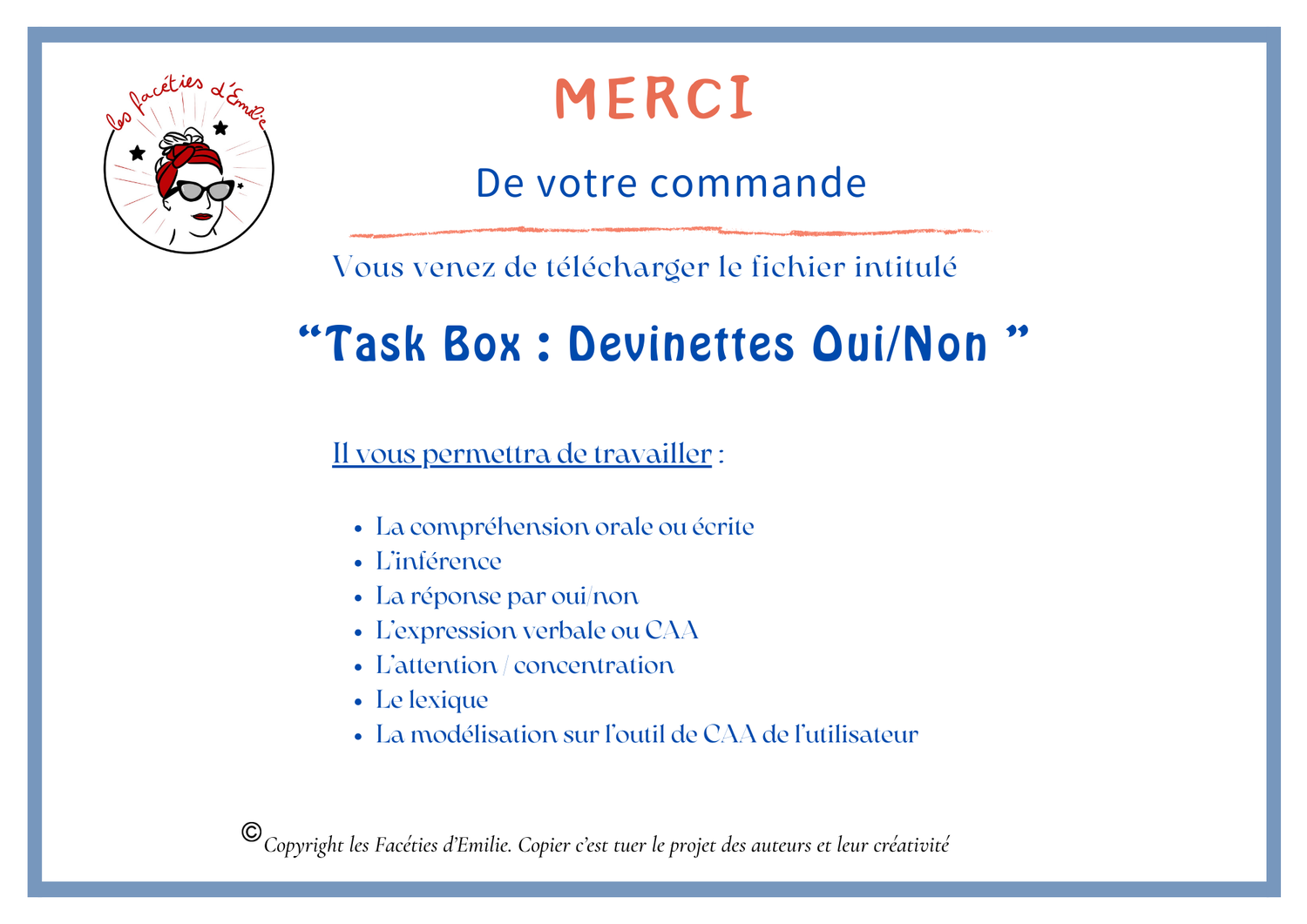 Task Box Devinettes Oui/ Non