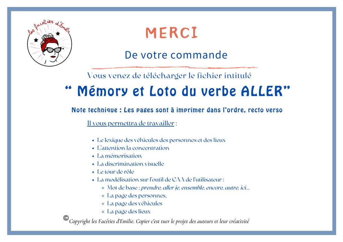 Loto et Mémory du verbe ALLER