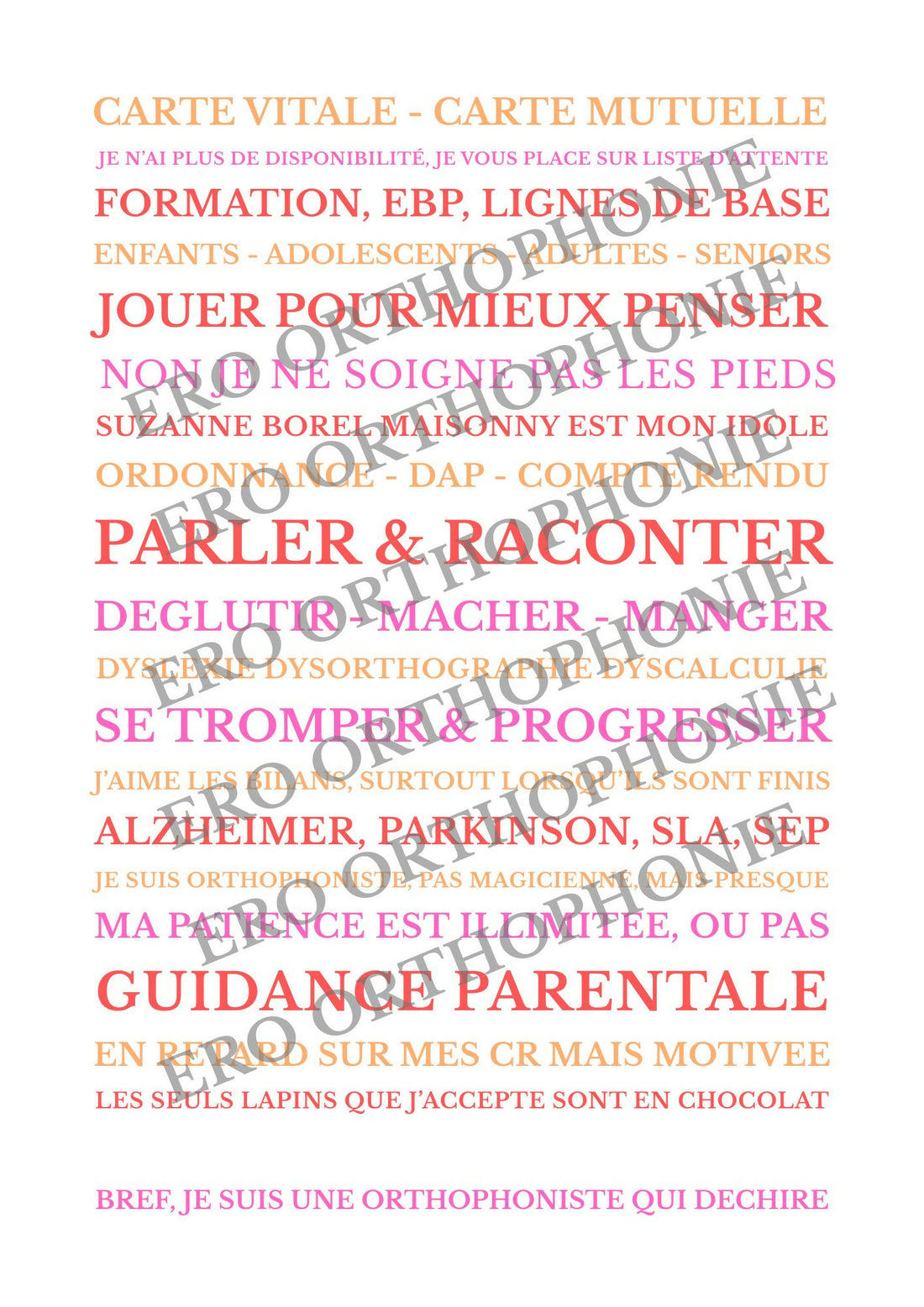 Affiche BREF JE SUIS ORTHOPHONISTE