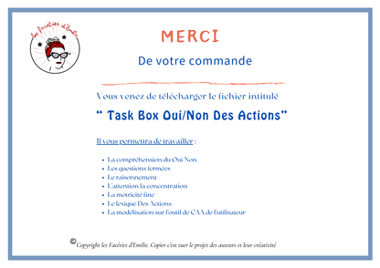 Task Box Oui/ Non Vêtements, Action, Météo