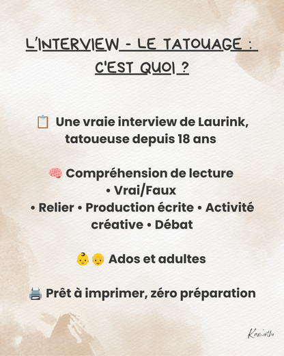 Interview - Le tatouage