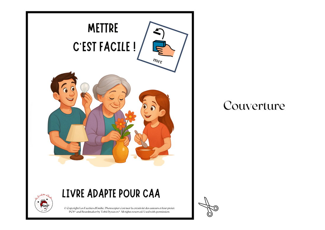Livres adaptés en CAA Mot de Base &quot;Mettre&quot;