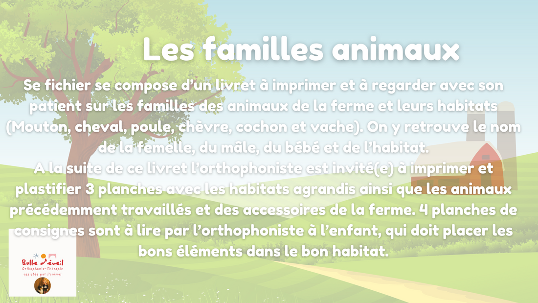 Les familles des animaux La ferme