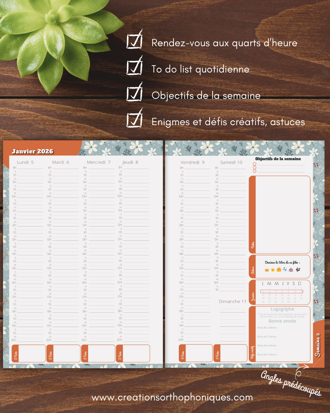 agenda organiseur professionnel 2025 2026