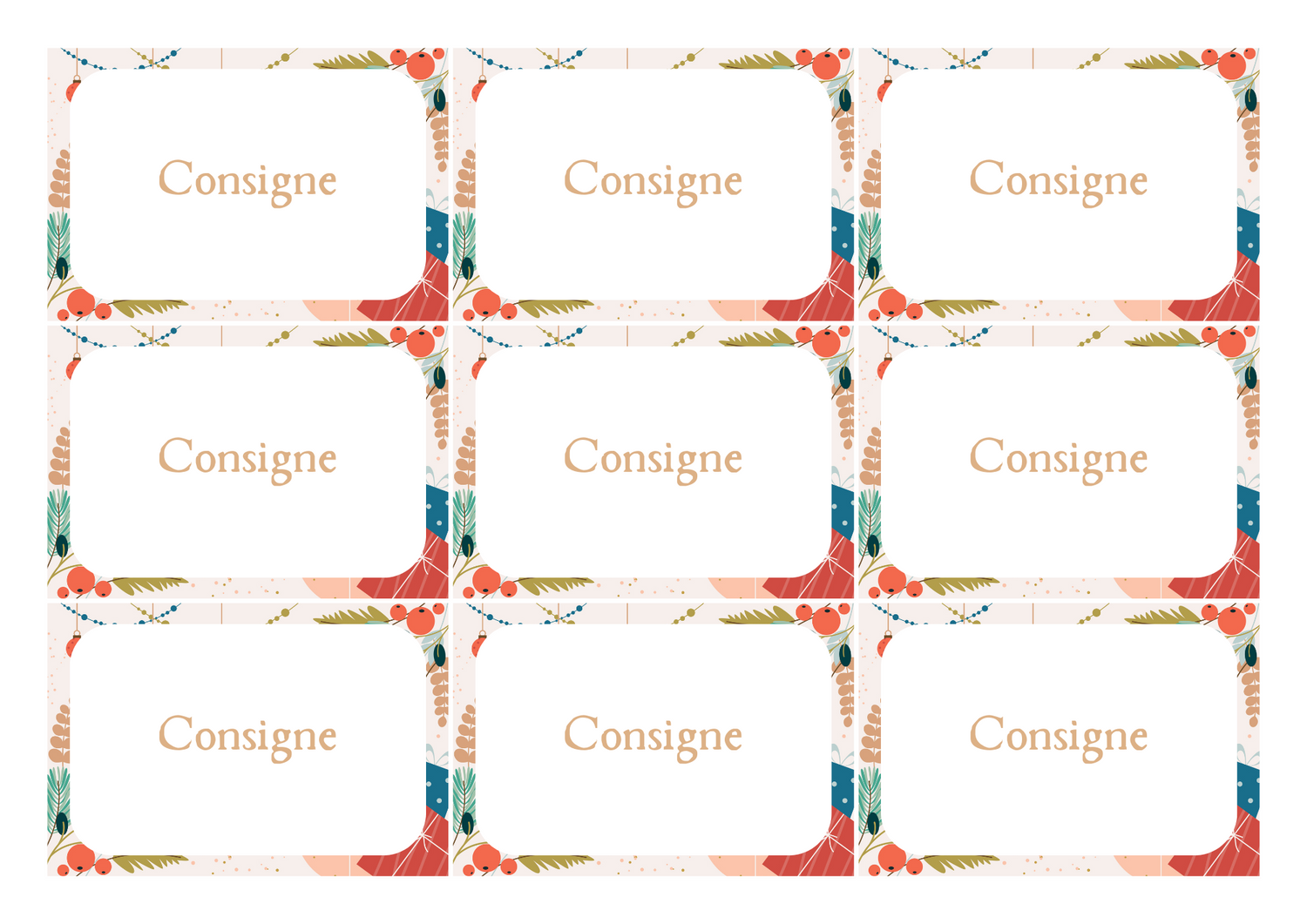 Template de cartes de Noël