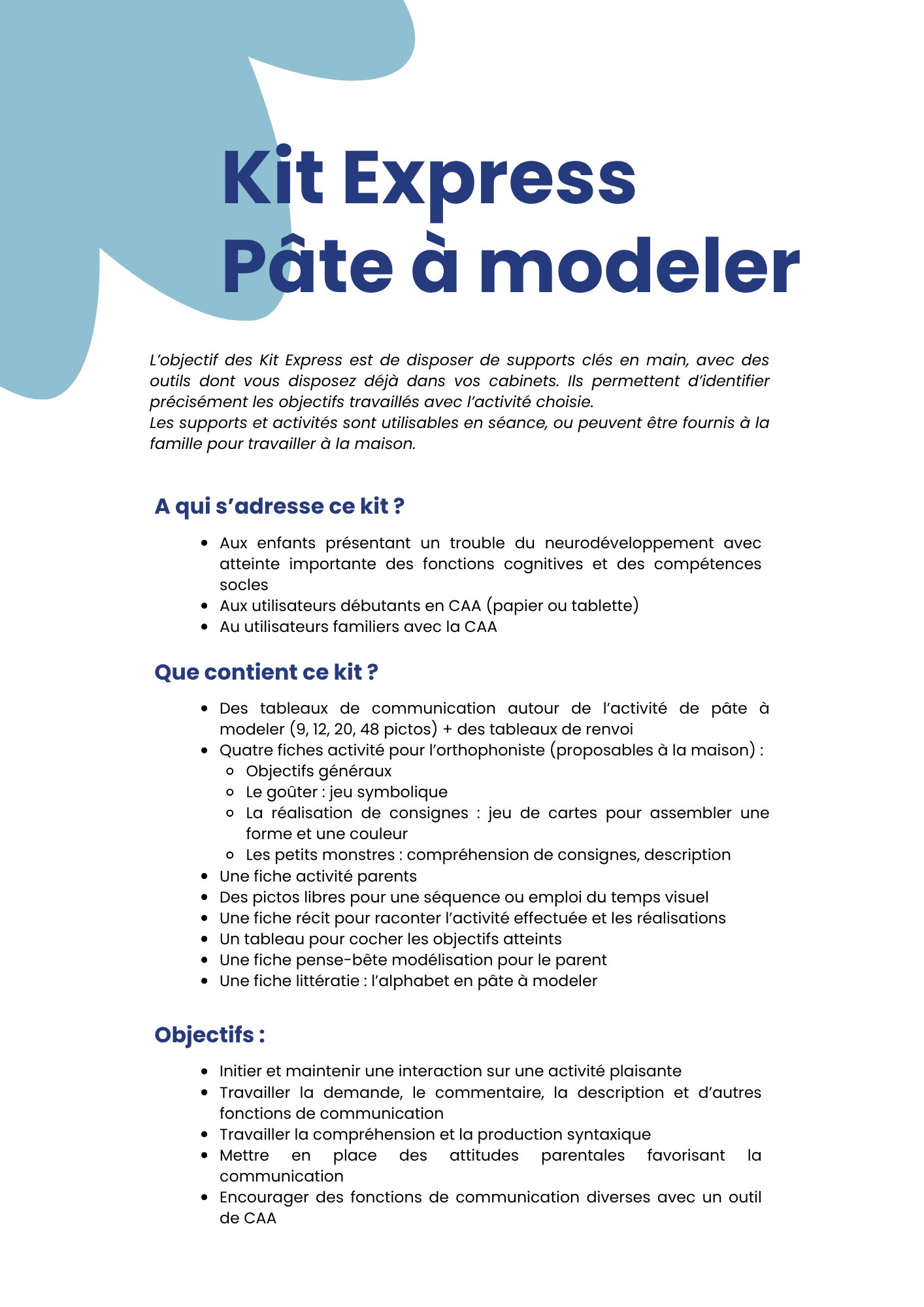 Kit Express CAA : Pâte à modeler